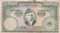 Pakistan 100 Rupees - M. Ali Jinnah - Mosque - 1957 - Serial CY - P.18 a