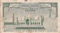 Pakistan 100 Rupees - M. Ali Jinnah - Mosquée - 1957 - Série CY -P.18 a