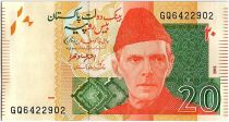 Pakistan 20 Rupees M. Ali Jinnah - Mohen Jo Daro Larkana -2015