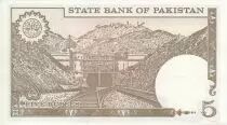 Pakist&aacute;n 5 Rupias M. Ali Jinnah - T&uacute;nel - 1976