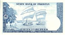 Pakistan 50 Rupees - M. Ali Jinnah - Dhows - 1964 - P.17 b