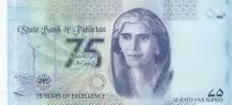 Pakist&aacute;n 75 Rupees -  M. Ali Jinnah - Mohtarma Fatima Jinnah - 2023 - Serial C