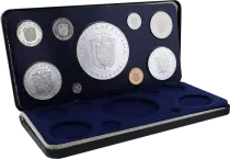 Panama Box 9 coins Balboa - Simon Bolivar - 1975 - Franklin Mint