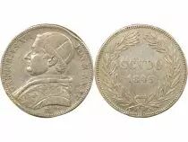 Papal States Gregory XVI - Silver Scudo, Type 2  - 1845 R Rome