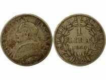 Papal States Pius IX - Silver Lira - 1866 R Rome Year XXI