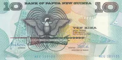 Papouasie-Nouvelle-Guin�e 10 Kina Oiseau de Paradis - Artisanat - S�rie NEQ - 1988