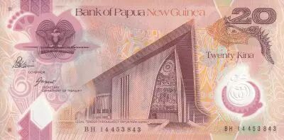 Papua-Neuguinea 20 Kina - Parliament - Boar - ND (2014) - Serial BH - P.NEW