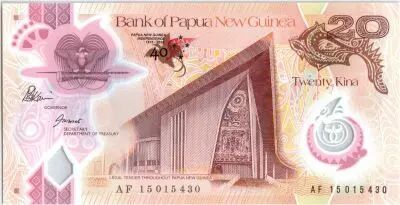 Papua-Neuguinea 20 Kina 40 years of Independance - Polymer - 2015