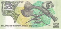 Papua New Guinea 2 Kina - Bird of Paradise - Artifacts - ND (1981) - Serial AJH - P.5c