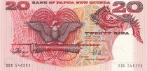 Papua New Guinea 20 Kina - Bird of Paradise - Head of boar - ND (1981) - Serial SBC - P.10a