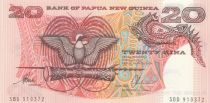 Papua New Guinea 20 Kina Bird of Paradise - Head of boar - Serial SBD - 1988