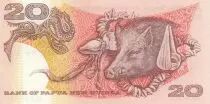 Papua New Guinea 20 Kina Bird of Paradise - Head of boar - Serial SBD - 1988