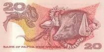 Papua New Guinea 20 Kina Bird of Paradise - Head of boar - Serial SBH - 1988