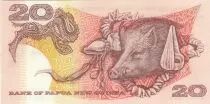 Papua New Guinea 20 Kina Bird of Paradise - Head of boar - Serial SBR - 1988