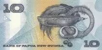 Pap&uacute;a Nueva Guinea 10 Kina Bird of Paradise - Artifacts - Serial NDQ - 1988