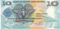 Pap&uacute;a Nueva Guinea 10 Kina Bird of Paradise - Silver Jubilee - Serial AY - 1998