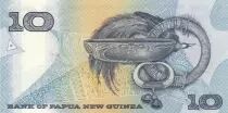 Pap&uacute;a Nueva Guinea 10 Kina Bird of Paradise - Silver Jubilee - Serial AY - 1998