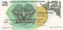 Pap�a Nueva Guinea 2 Kina - Bird of Paradise - Artifacts - ND (1981) - Serial ABJ - P.1