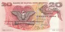 Pap&uacute;a Nueva Guinea 20 Kina Bird of Paradise - Head of boar - Serial SBH - 1988