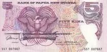 Pap&uacute;a Nueva Guinea 5 Kina - Bird of Paradise - Mask - ND (1993) - Serial SST - P.14a