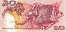 Papua Nuova Guinea 20 Kina - Bird of Paradise - Head of boar - ND (1981) - Serial SBC - P.10a