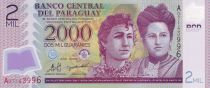 Paraguay 2000 Guaranies - Adela y Celsa Speratti - Polymer - 2008 - Serial A - P.228a