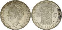 Pays-Bas 2 1/2 Gulden , Wilhelmina I - 1929
