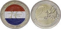 Pays-Bas 2 Euros - 10 ans UEM - Colorisée - 2009 - Bimétallique