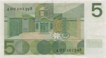 Pays-Bas 5 Gulden - Vondel - 26-04-1966 - P.90