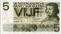 Pays-Bas 5 Gulden, Joost van den Vondel - 1966 - TTB + - P.90