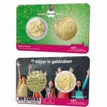 Pays-Bas Coincard BU 10 ans de la Semaine de la Monnaie\  2 Euros Pays Bas 2021 + Jeton comm&eacute;morative\ 