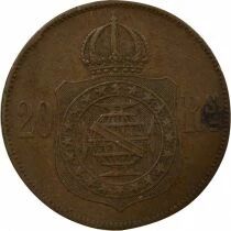 Pedro II - 20 R&eacute;is - 1869 Brussels