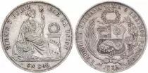 Pérou 1 Sol Liberté assise - Armoiries - 1872