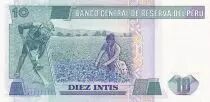 P&eacute;rou 10 Intis - Ricardo Palma - Agriculture - 1985 - S&eacute;rie A-A - P.129