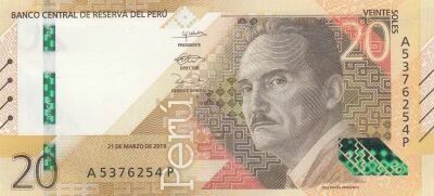 P�rou 20 Soles - Jos� Mar�a Arguedas Altamirano - 2019 - S�rie A-P