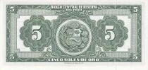 P&eacute;rou 5 Soles de Oro 1966 - Banco Central de Reserva del Per&uacute; - S&eacute;rie J115