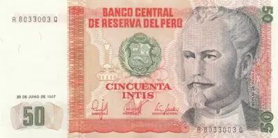 P�rou 50 Intis Nicolas de Pierola - 1987
