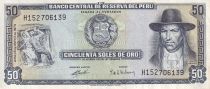 Pérou 50 Soles de Oro - Tupac Amaru II - 1974 - Série H - P.101c