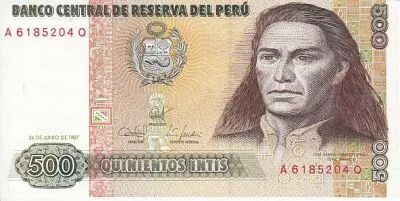 P�rou 500 Intis J. G. Condorcanqui Tupac Amaru II