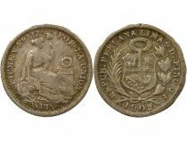 Peru 1/2 Silver Dinero - 1902/0 Lima