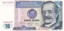 Peru 10 Intis - Ricardo Palma - Agriculture - 1986 - Serial A-F - P.129