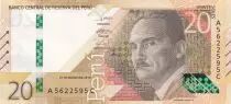 Peru 20 Soles - José Maria Arguedas - Condor - 2019 (2022) - Serial A