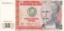 Peru 50 Intis - Nicolas de Pierola - Workers - 06-03-1986 - UNC- P.131a