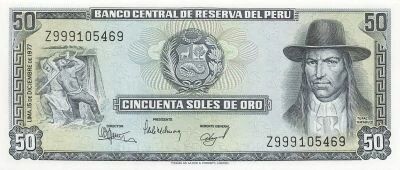 Peru 50 Soles de Oro - 15-12-1977 - Replacement - P.113