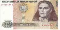 Peru 500 Intis J. G. Condorcanqui Tupac Amaru II