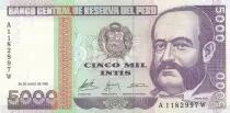 Peru 5000 Intis Amiral M. Gruau - Fishing - 1988
