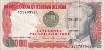 Peru 50000 Soles de Oro - Nicolas De Pierola - 1981 - Serial A-A - P.122