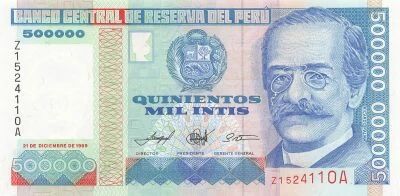 Peru 500000 Intis - ND (1989) - Replacement - P.147