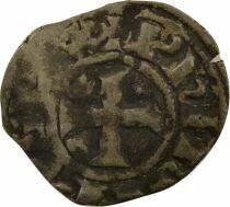 Philip III / IV - Denier Tournois with Round O - 1280 / 1290