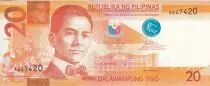 Philippinen 20 Piso - M.L. Quezon - Civet - 2010 - Serial A - P.206a